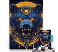 Puzzle da 1000 pezzi per adulti arte della testa dell'orso Allena il tuo cervello e le tue mani offerte come regali per tutta la famiglia 52x38cm