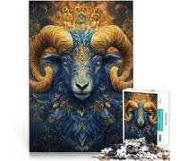 Puzzle da 1000 pezzi per adulti arte della testa di pecora Fatto di legno per età 14+ Giochi di relax Regali unici per compleanno e Natale misurare:50x75cm