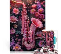 Puzzle da 1000 pezzi per adulti Arte della tromba floreale Gioco di famiglia antistress sfida difficile Migliorare l'amore tra le coppie 38x26cm
