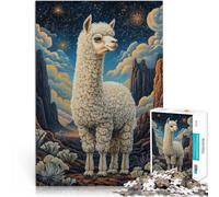 Puzzle da 1000 pezzi per adulti Arte dell'alpaca per il giocattolo di sfida del gioco educativo Migliorare l'amore tra le coppie 38x26cm