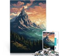 Puzzle da 1000 pezzi per adulti “ Arte delle montagne” Fatto di legno,Adatto a persone dai 14 anni in su Sfida di gioco educativo giocattolo Regalo divertente per la famiglia。misurare:50x75cm