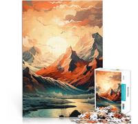 Puzzle da 1000 pezzi per adulti Arte delle montagne Fatto di legno per età pari o superiore a 14 anni Difficile da completare ma divertente e umoristico regalo di compleanno misurare：50x75cm