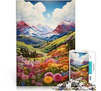 Puzzle da 1000 pezzi per adulti Arte delle montagne primaverili Fatto di cartone Adatto a partire dai 14 anni Sollievo dallo stress Regali interessanti per ridurre lo stress misurare：26x38cm