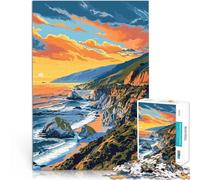 Puzzle da 1000 pezzi per adulti Arte di Big Sur, California giochi divertenti per famiglie è ideale come regalo per tutta la famiglia 75x50cm