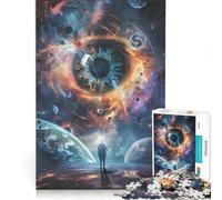 Puzzle da 1000 pezzi per adulti arte digitale surreale occhi nel cosmo Gioco pratico per migliorare la memoria Ideale come regalo per tutta la famiglia 38x52cm