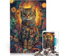 Puzzle da 1000 pezzi per adulti ARTE ESTETICA DEL GATTO per il giocattolo di sfida del gioco educativo Lista dei desideri con Babbo Natale 38x26cm
