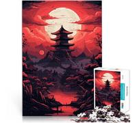 Puzzle da 1000 pezzi per adulti Arte giapponese rosso-nera Gioco di famiglia antistress sfida difficile offerte come regali per tutta la famiglia 75x50cm