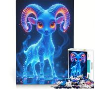 Puzzle da 1000 pezzi per adulti arte Kawaii con ariete giochi rilassanti assemblaggio di modelli lista dei desideri con Babbo Natale 38x52cm