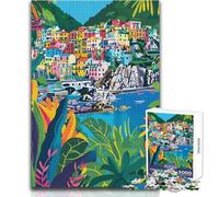 Puzzle da 1000 pezzi per adulti, arte minimalista, costa delle Cinque Terre, giocattolo, gioco intellettuale, migliora la memoria, giocattoli antistress, dimensioni 38x52cm