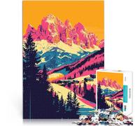 Puzzle da 1000 pezzi per adulti Arte minimalista retrò delle Alpi italiane Difficile e sfidante Migliorare l'amore tra le coppie 52x38cm