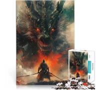Puzzle da 1000 pezzi per adulti Arte mostruosa del drago samurai Gioco di famiglia antistress sfida difficile Interazione genitore-figlio 38x26cm