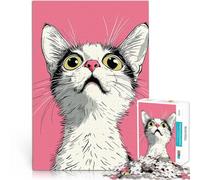 Puzzle da 1000 pezzi per adulti Arte originale del gatto curioso Giocattoli da gioco per regalo di famiglia Regalo per i compleanni 75x50cm
