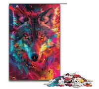 Puzzle da 1000 pezzi per adulti arte psichedelica colorata lupo attività per famiglie gioco di famiglia antistress puzzle difficile da sfidare 75x50 cm