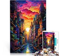 Puzzle da 1000 pezzi per adulti Arte urbana psichedelica Giochi educativi Decorazione della casa con poster abbinato e foglio di quiz 52x38cm