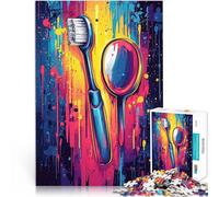 Puzzle da 1000 pezzi per adulti Arte vibrante con spazzolino da denti Giocattoli fai da te Gioco educativo per compleanno e Natale 50x70cm