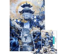 Puzzle da 1000 pezzi per adulti Ascesa al Tempio al Chiaro di Luna Gioco Rilassante per Adulti Regalo di Compleanno Difficile e Sfida (dimensioni 50x75cm)