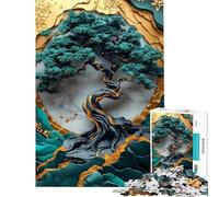 Puzzle da 1000 pezzi per adulti astratto bonsai kintsugi gioco divertente e antistress difficile e stimolante (dimensioni 38x26cm)