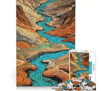 Puzzle da 1000 pezzi per adulti, astratto, con fiume e canyon, gioco educativo, analisi e logica, regalo di compleanno, regalo di viaggio 50x75cm