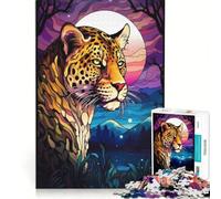 Puzzle da 1000 pezzi per adulti, astratto, leopardo, notte, muggito, gioco impossibile, sfida difficile, rafforza l'amore tra le coppie 38x52cm