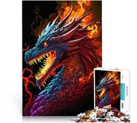 Puzzle da 1000 pezzi per adulti Astratto testa di drago infuocato Gioco intellettuale giocattolo Migliorare l'amore tra le coppie 38x26cm