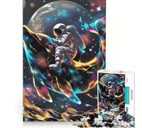 Puzzle da 1000 pezzi per adulti: Astronauta a cavallo di un delfino cosmico, gioco divertente, allena la mente e la mano, ideale come regalo per tutta la famiglia 50x75cm
