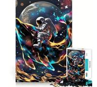 Puzzle da 1000 pezzi per adulti: astronauta a cavallo di un delfino cosmico,taglio preciso,divertente gioco di logica,regalo per rilassarsi,divertimento,regalo di compleanno (50x75cm)
