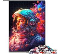 Puzzle da 1000 pezzi per adulti ASTRONAUTA ARCOBALENO in legno, idea regalo per le feste, opera d'arte umoristica, opera d'arte dettagliata 50x75cm per compleanno, festa, Natale, Halloween