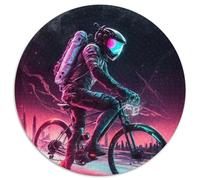 Puzzle da 1000 pezzi per adulti, astronauta, bicicletta, spazio, cartone, opera d'arte, decorazione, giocattolo di intelligenza per giochi al chiuso in famiglia (67,5x67,5cm)