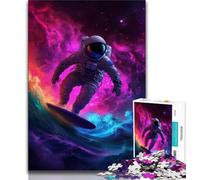 Puzzle da 1000 pezzi per adulti, astronauta che fa surf, 1000 pezzi, giocattoli, giochi educativi, antistress, migliora l'amore tra coppie (50x75cm)
