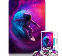 Puzzle da 1000 pezzi per adulti astronauta che fa surf nello spazio 1000 pezzi per adolescenti regalo di compleanno regali arte murale per età 14+ 75x50cm