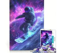 Puzzle da 1000 pezzi per adulti: astronauta che fa surf nello spazio, gioco impossibile, ideale per passare il tempo durante le vacanze, regalo di compleanno o di viaggio, 38x52cm