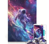 Puzzle da 1000 pezzi per adulti: astronauta che fa surf nello spazio, gioco impossibile, passatempo ideale per le vacanze, regalo di compleanno, regalo di viaggio, 38x26cm