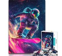 Puzzle da 1000 pezzi per adulti,astronauta che fa surf nello spazio,puzzle da 1000 pezzi per adolescenti,regali per decomprimere il cervello,giocattolo educativo,regali di Babbo Natale segreto,26x38cm