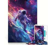 Puzzle da 1000 pezzi per adulti: Astronauta che fa surf nello spazio Taglio preciso Gioco di abilità mentale Tempo libero Divertente Regalo di compleanno (38x52cm)