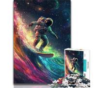 Puzzle da 1000 pezzi per adulti Astronauta che fa surf puzzle da 1000 pezzi attività divertente per la casa giocattoli per i giorni di pioggia regali di compleanno 26x38cm