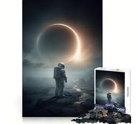 Puzzle da 1000 pezzi per adulti "Astronauta che osserva l'eclissi solare", stimolante per la mente, passatempo rilassante, ad incastro solido, regalo premuroso (38x52cm)