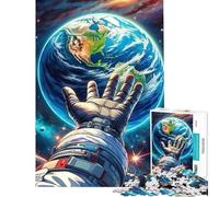 Puzzle da 1000 pezzi per adulti Astronauta che raggiunge la Terra Gioco stimolante nello spazio Giocattolo educativo Decorazione da parete Ottimo regalo e giocattolo (dimensioni 38x52cm)