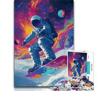 Puzzle da 1000 pezzi per adulti, astronauta che scia, sfida difficile antistress, ideale come regalo per tutta la famiglia, 75x50cm