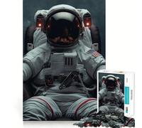 Puzzle da 1000 pezzi per adulti: Astronauta che si rilassa con una bevanda Gioco di alta qualità,attività stimolante per la mente,pace e divertimento,compleanno,gioco artistico (38x52cm)