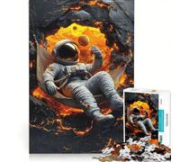 Puzzle da 1000 pezzi per adulti: Astronauta che si rilassa nella lava, Gioco rilassante, Divertimento in famiglia, Collezione d'artista, Belle Arti 50x75cm