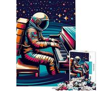Puzzle da 1000 pezzi per adulti astronauta che suona il pianoforte Divertimento a casa con Wpap donne Giochi divertenti per adulti dai 14 anni in su (38x26cm)