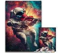Puzzle da 1000 pezzi per adulti, Astronauta che suona il violino, puzzle educativo, giochi per migliorare l'amore tra coppie dai 14 anni in su, 50x75cm