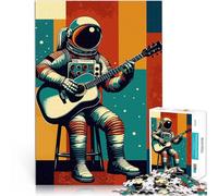 Puzzle da 1000 pezzi per adulti astronauta che suona la chitarra Giochi educativi Decorazione della casa Regali di Babbo Natale segreto 38x26cm