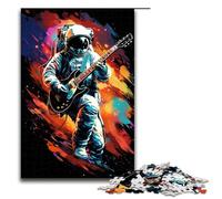 Puzzle da 1000 pezzi per adulti Astronauta che suona la chitarra idee regalo per un'educazione intellettuale decompressiva 75x50 cm