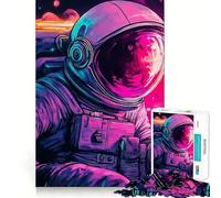 Puzzle da 1000 pezzi per adulti: astronauta che svapa nello spazio,decorazione con intagli precisi,gioco di logica cognitiva,passatempo libero,regalo di compleanno (50x75cm)
