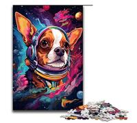 Puzzle da 1000 pezzi per adulti astronauta chihuahua bambino giocattoli per l'intrattenimento della famiglia decorazioni e regali unici per la casa 75x50 cm