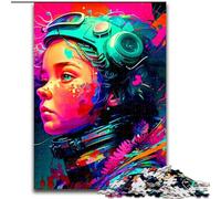 Puzzle da 1000 pezzi per adulti, astronauta colorato in legno, Capodanno, regalo per le feste, 50x75cm, coinvolgente attività di gioco per la famiglia