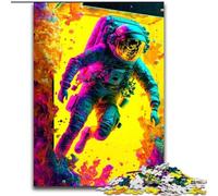 Puzzle da 1000 pezzi per adulti, astronauta colorato in legno, regalo perfetto per bambini dai 14 anni in su, 50x75cm, divertente lavoretto per famiglie, perfetto per compleanni e feste