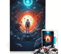 Puzzle da 1000 pezzi per adulti "Astronauta e l'ignoto", antistress, di difficoltà elevata, ideale come elemento della lista dei desideri con Babbo Natale 38x52cm