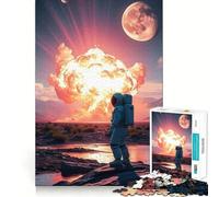 Puzzle da 1000 pezzi per adulti: Astronauta ed esplosione su un pianeta alieno Taglio preciso Gioco di abilità mentale Divertimento e svago Regalo di compleanno (50x75cm)
